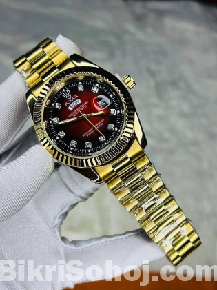Gold Quartz Watch For Men